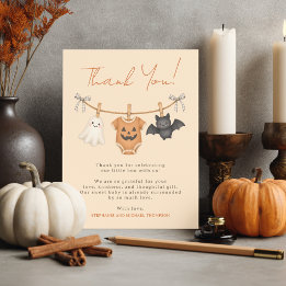 Persoonlijke Little Boo Halloween Baby Shower Bedankkaart
