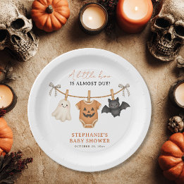 Persoonlijke Little Boo Halloween Baby Shower Papieren Bordje