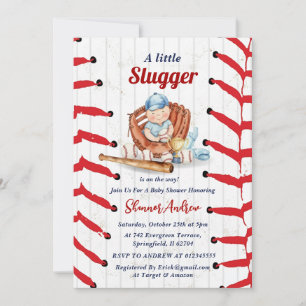 Persoonlijke Little Slugger Honkbal Baby Shower Kaart