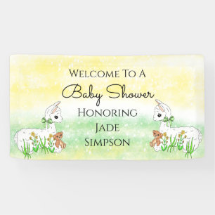 Persoonlijke Llama Thema Baby Shower  Spandoek