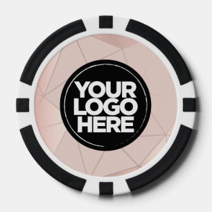 Persoonlijke Logo en Tekst Geometrische Roze Poker Chips