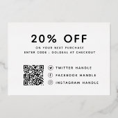 Persoonlijke Logo QR Code Korting Dank U Kaart (Achterkant)