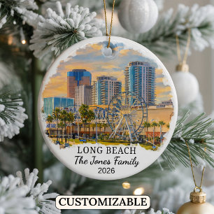 Persoonlijke Long Beach Versiering Aangepast Calif Keramisch Ornament