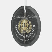 Persoonlijke loper 26.2 Marathon Keepasmedaille Glas Ornament (Voorkant links)