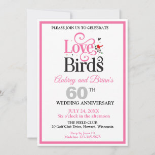 Persoonlijke Love Birds 60ste verjaardag Kaart