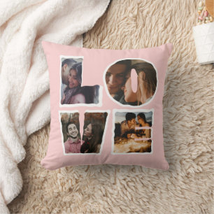 Persoonlijke LOVE Fotocollage Cadeau Kussen