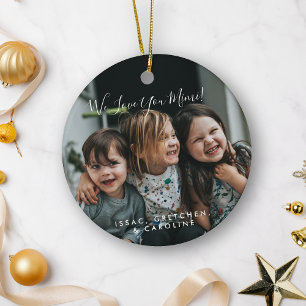 Persoonlijke Love You Mimi Foto Handgeschreven Keramisch Ornament