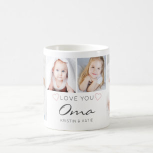 Persoonlijke LOVE YOU OMA Handgeschreven 4 Foto Koffiemok