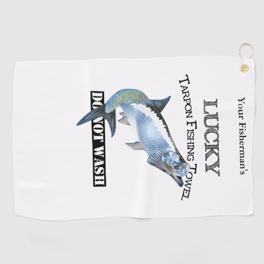 Persoonlijke Lucky Tarpon Vissen Towel Golfhanddoek (Horizontaal)