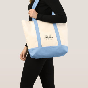 Persoonlijke luiertas met elegante naammonogram tote bag