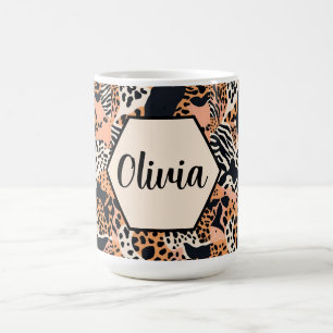 Persoonlijke Luipaard- en Zebraprint Koffiemok