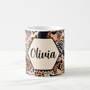 Persoonlijke Luipaard- en Zebraprint Koffiemok