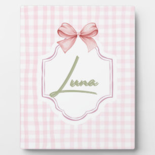 Persoonlijke Luna Baby Meisje Slaapkamer Boog & Gi Fotoplaat