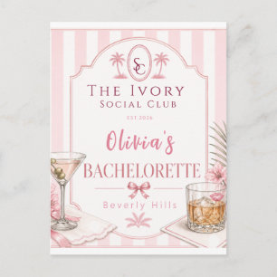 Persoonlijke Lux Roze Hen Party Bruids- Briefkaart