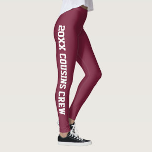 Persoonlijke Luxe Fluwelen Bourgondische Familie R Leggings