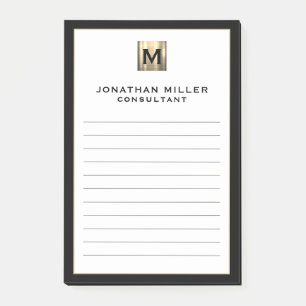 Persoonlijke luxe monogram voering post-it® notes