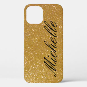 Persoonlijke luxe nep gouden glitters iPhone 12 ho Hoesje