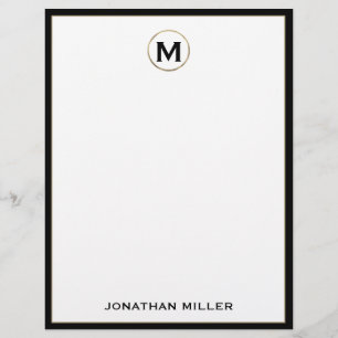 Persoonlijke Luxury Monogram Letterhead met naam Briefhoofd