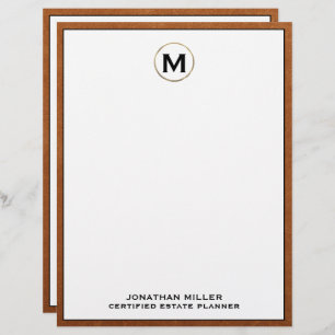 Persoonlijke Luxury Monogram Letterhoofd Titel Briefhoofd