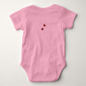 Persoonlijke/maatwerk naam lieveheersbeestje roze romper (Achterkant)