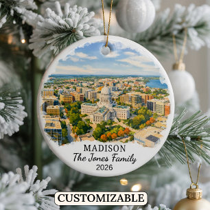 Persoonlijke Madison Versiering, Aangepaste Wiscon Keramisch Ornament