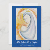 Persoonlijke Madonna met kind aquarel Feestdagenkaart (Voorkant)