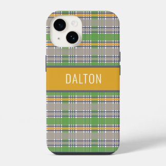 Persoonlijke Madras Plaid Hoesje voor Telefoon iPhone 14 Hoesje