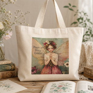 Persoonlijke Magische Whimsical Sprookjes Bloement Grote Tote Bag