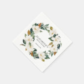 Persoonlijke Magnolia Bruiloftsshower Servetten (Hoek)