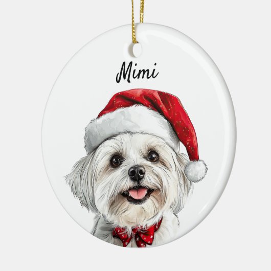 Persoonlijke Maltezer Hond Keramisch Ornament (Links)