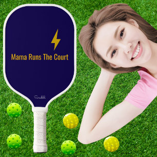 Persoonlijke Mama Bestuurt De Baan Pickleball Moed Paddle