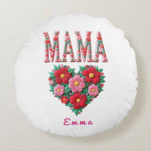 Persoonlijke Mama Hart Bloemstuk Aangepast Cadeau Rond Kussen