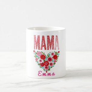 Persoonlijke Mama Hart Bloemstuk Aangepaste Cadeau Koffiemok