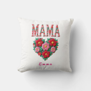 Persoonlijke Mama Hart Bloemstuk Aangepaste Cadeau Kussen
