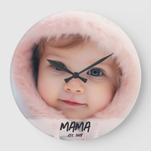 Persoonlijke Mama Opgericht Foto Aandenken Grote Klok
