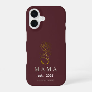 Persoonlijke MAMA Roos Burgundy iPhone Hoes 16 Hoesje