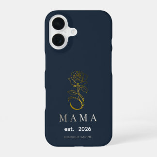 Persoonlijke MAMA Roos Navy iPhone Hoesje iPhone 16 Hoesje