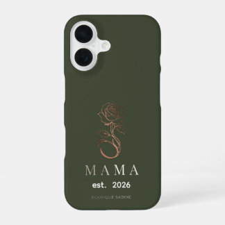Persoonlijke MAMA Roos Olijf iPhone Hoes 16 Hoesje