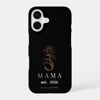 Persoonlijke MAMA Roos Zwarte iPhone Hoes 16 Hoesje