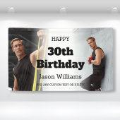 Persoonlijke Mannen Foto Collage 30th Birthday Par Spandoek