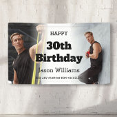 Persoonlijke Mannen Foto Collage 30th Birthday Par Spandoek