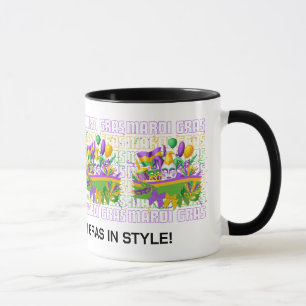 Persoonlijke MARDI GRAS Masquerade Banner Mok