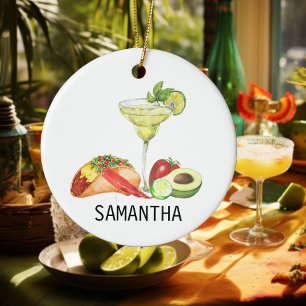 Persoonlijke Margarita Mexicaans eten Taco liefheb Keramisch Ornament