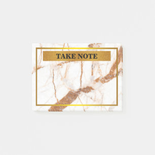 Persoonlijke marmer Neem nota met gouden grens Post-it® Notes