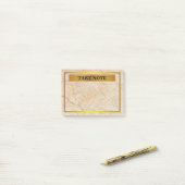 Persoonlijke marmer Neem nota met gouden grens Post-it® Notes (Op bureau)