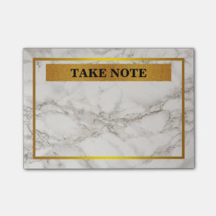 Persoonlijke marmer Neem nota met gouden grens Post-it® Notes