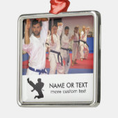 Persoonlijke martial Arts Karate Foto kerstmis Metalen Ornament (Links)