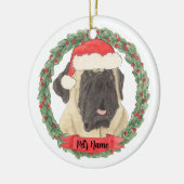 Persoonlijke Mastiff Kerstmis Keramisch Ornament (Links)