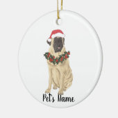 Persoonlijke Mastiff Kerstmis Keramisch Ornament (Links)