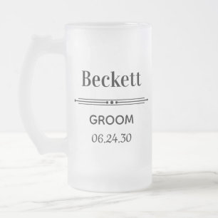 Persoonlijke matglazen bierpul voor de bruidegom matglas bierpul